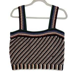 Veronica Beard Multicolor Zigzag Crop Top